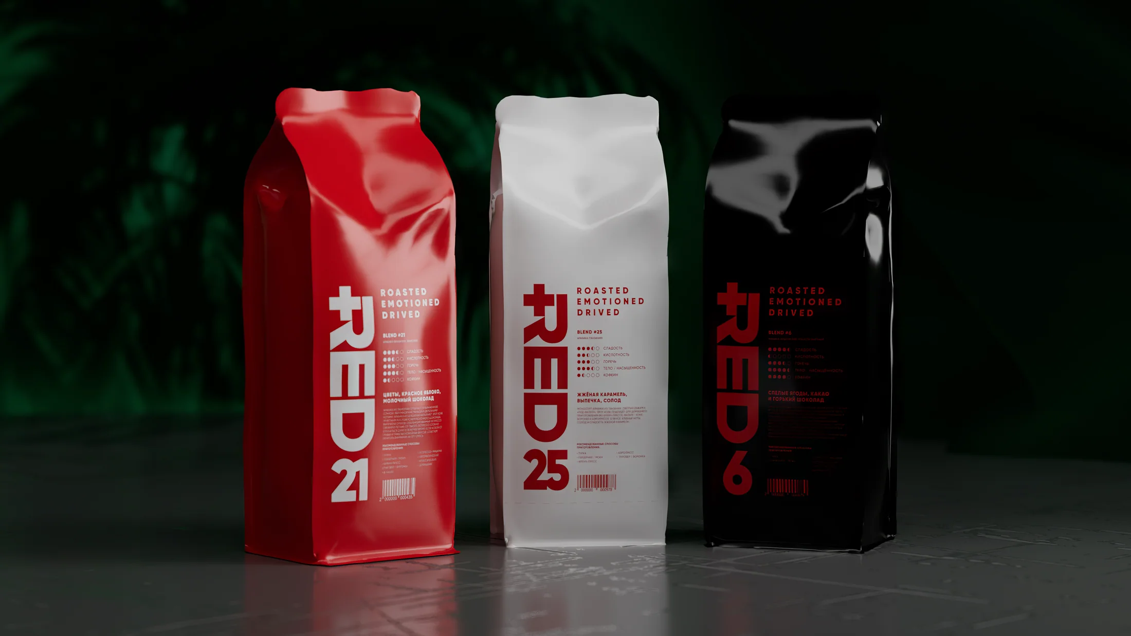 Линейка упаковки кофе RED для Don’t Worry Group